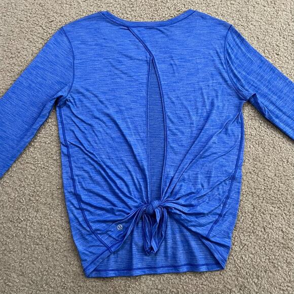 Lululemon Beat The Heat Long Sleeve Heathered Blazer Blue Size 6 - Picture 3 of 5